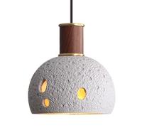Nordic Industrial Style Chaner, E27 Base Single-Head Hanging Light, Personalized Resin Pendant Lamp Lampshade, Bedroom Dining Hall Decoration Light Fixtures (Natural)