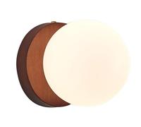 Nordic Industrial Style Wood Glass Wall Light, G9 Light Source Flush Mount Wall Lamp, Single Head Minimalist Wall Sconce, Bedroom Living Room Balcony Wall Mounted Lighting Fixtures