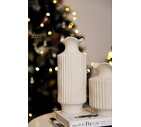 Nordic Irregular Speckled Off-White Matte Ceramic Vase for Rustic Coastal Home Decor, Table Centerpiece & Flower Planter, Ideal for Wedding Decor 2 Sizes (Large)