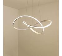 Nordic LED Chaner - Dimmable Chic Circular Pendant Lighting Ceiling Lamp, Contemporary Geometric Hanging Light Fixtures for Living Dining Room Bedroom Kitchen