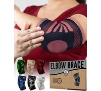 Nordic Lifting Elbow Compression Sleeves (1 Pair) for Men & Women - for Pain Relief, Tendonitis, Golfer’s & Tennis Elbow - Weightlifting Brace for Workout & Recovery (2, Power Pink, Small)