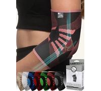 Nordic Lifting Elbow Compression Sleeves (1 Pair) for Men & Women - for Pain Relief, Tendonitis, Golfer’s & Tennis Elbow - Weightlifting Brace for Workout & Recovery (2, Power Pink, Medium)