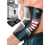 Nordic Lifting Elbow Compression Sleeves (1 Pair) for Men & Women - Support for Pain Relief, Tendonitis, Golfer’s & Tennis Elbow - Weightlifting Brace for Workout, Arm & Joint Recovery