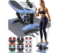 Nordic Lifting Mini Stepper Exercise Machine w/Resistance Bands Set & Non-Slip Foot Pads - Durable Construction with 330 LBS Weight Capacity - LCD Monitor