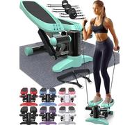 Nordic Lifting Mini Stepper Exercise Machine w/Resistance Bands Set & Non-Slip Foot Pads - Durable Construction with 330 LBS Weight Capacity - LCD Monitor