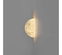 Nordic Light Half Moon Led Wall Light Dimmable 3D Printing Moon Planet Hardwired Wall Sconce Kids Room Nordic Modern Bedside Wall Mounted Lamp for Children Bedroom Hallway/13Cm