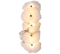 Nordic Light Luxury Marble Wall Sconce Natural Stone White Alabaster Glass Wall Light Indoor Long Linear Bedside Wall Mounted Lamp for Living Room Bedroom Bathroom Hallway Luxury Hotel