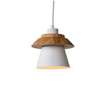 Nordic Light Modern Simple Solid Wood Creative Aluminum Hanging Lamp E26 Screw for Dining Room Bedroom Entrance Kitchen Club Office/White, Gray