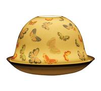 Nordic Light Tealight Candle Holder, Set of Shade & Plate, Coloured Butterfly Living, Dining Room Table, Home Decor Accessories-Porcelain-One Size, Ceramic, White Patterned