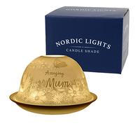 Nordic Lights Amazing Mum Porcelain Tealight Holder Dome | Candle Holder Projecting 3D Image Use With Scented Candle, LED Light | Perfect Living Room Decor Lights | Shade & Plate Set with Gift Box