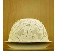 Nordic Lights Butterflies Porcelain Tealight Holder Dome | Candle Holder Projecting a 3D Image Use With Scented Candle, LED Light | Perfect Room Decor Lights | Shade & Plate Set with Gift Box