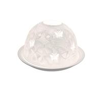 NOV8E Nordic lights Nordic Lights Tealight Candle Holder, Set of Shade & Plate, Butterfly Living, Dining Room Table, Home Decor Accessories-Porcelain-One Size, White, 9x9x9cm