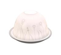 Nordic Lights Dandelion flower Porcelain Tealight Holder Dome | Candle Holder Projecting 3D Image Use With Scented Candle LED Light | Perfect Living Room Decor Lights | Shade & Plate Set with Gift Box