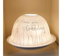 Nordic Lights Grandma Porcelain Tealight Holder Dome | Candle Holder Projecting a 3D Image Use With Scented Candle, LED Light | Perfect Room Decor Lights | Shade & Plate Set with Gift Box