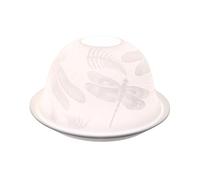 NOV8E Nordic lights Nordic Lights Tealight Candle Holder, Set of Shade & Plate, Dragonfly Living, Dining Room Table, Home Decor Accessories-Porcelain-One Size, White