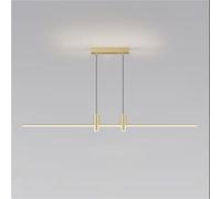 Nordic Linear Led Chandelier, Modern Simple Long Tube Hanging Light Adjustable Height Lamp for Dining Room Restaurant Island(Black,120Cm/47.24In)/D/80Cm/31.49In