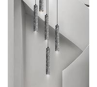 Nordic Luxury Ceiling Chandelier Minimalist Long Designe Villa Attic Hanging Light LED Revolving Staircase Lamp(9 Heads,Warm White)