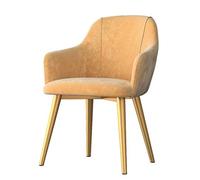 Nordic LuxuryChairs Yellow Velvet Dining & Cafe Side Chairs Stylish Living Room Armchair with Backrest Size: 56x55x80cm Comfortable Leisure Furniture