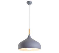 Nordic Macaron Color Pendant Lamp Colourful Design Pendant Light Shades Home Kitchen Hanging Led Lights Wooden Top Ceiling Light for Chaners Table Desk Lamp,40cm (A Gray 30cmc)