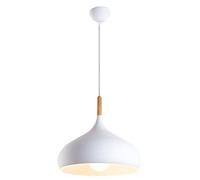 Nordic Macaron Color Pendant Lamp Colourful Design Pendant Light Shades Home Kitchen Hanging Led Lights Wooden Top Ceiling Light for Chaners Table Desk Lamp,40cm (White 30cmc)