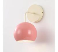 Nordic Macaron Wall Sconce Modern Cream Wall Lamp Hardwired Paint Iron Wall Light Contemporary Art Deco Lighting Fixture E27 Creative Indoor Wall Sconces for Bedroom Living Room Loft
