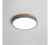 Nordic Macron Color Round Led Flush Mount Ceiling Light Decorated With Wood Base Ceiling Lamp White Light 6000k Is Not Adjustable Ceiling Lighting Lighting Fixture Gray 15.7in