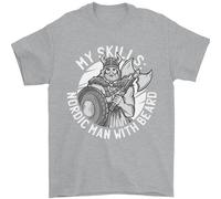 Nordic Man with Beard Funny Viking Mens T-Shirt 100% Cotton Sports Grey 3XL