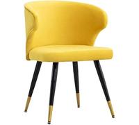 Nordic Metal Dining Chair - Yellow Simple Backrest for Home Restaurant Party Celebration Ceremony and Negotiation - Stylish & Comfortable Seating