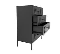 Nordic Metal Filing Cabinet, 4-Drawer Storage Cabinet for Office & Living Room, Light Luxury Design, Wide File, Black, Modern Office Furniture, One Size