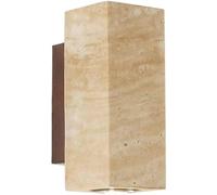 Nordic Mid Century Long Linear Wall Sconce Natural Stone Cylinder Marble Bedside Lamp Vintage Industrial Wood Yellow Travertine Light for Hallway Bedroom Living Room Stairs