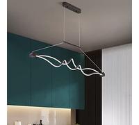 Nordic Minimalist Art LED Pendant Light For Creative Dimmable Chandelier Restaurant Bar,Wave Shaped Reception Counter Long Strip Lamps