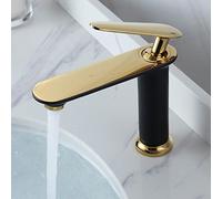 Nordic Minimalist Black Basin hot and Cold Water Faucet Full Copper washbasin Bathroom Cabinet wash Basin Toilet undercounter Basin, Brushed Gold