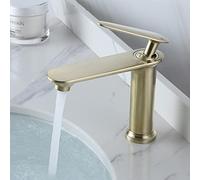nordic minimalist black basin hot and cold water faucet full copper washbasin bathroom cabinet wash basin toilet undercounter basin, brushed gold