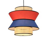 Nordic Minimalist Chandelier Woven Pendant Light Decorative Chandelier Rattan E27 Hanging Light Fixture Semi-Flush Mounted Hallway Lighting Living Room Bedroom Balcony Study Fabric Lamps