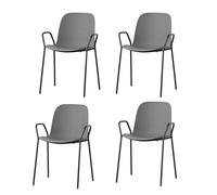 Nordic Minimalist Dining Chair - Stackable Hollow Design Armchair for Cafe Kitchen Indoor & Outdoor Use Modern Ergonomic Seating Solution