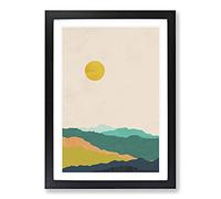 Nordic Minimalist Landscape No.1 Framed Print | A2 Black Framed Wall Art | Ready to Hang | Minimalist Nature Picture | Living Room Bedroom Lounge Office