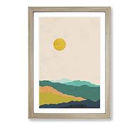 Nordic Minimalist Landscape No.1 Framed Print | A2 Oak Framed Wall Art | Ready to Hang | Minimalist Nature Picture | Living Room Bedroom Lounge Office
