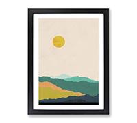 Nordic Minimalist Landscape No.1 Modern Framed Print | A3 Black Framed Wall Art | Ready to Hang | Minimalist Nature Picture | Living Room Bedroom Lounge Office