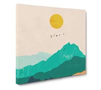 Nordic Minimalist Landscape No.2 Canvas Print | Gallery Wrapped 30mm Frame Wall Art | 20x20 inches | Ready to Hang | Minimalist Landscape Picture | Living Room Bedroom Lounge Office