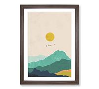 Nordic Minimalist Landscape No.2 Framed Print | A2 Walnut Framed Wall Art | Ready to Hang | Minimalist Nature Picture | Living Room Bedroom Lounge Office