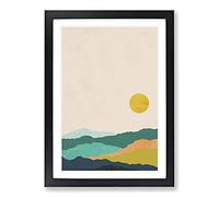 Nordic Minimalist Landscape No.3 Framed Print | A2 Black Framed Wall Art | Ready to Hang | Minimalist Nature Picture | Living Room Bedroom Lounge Office