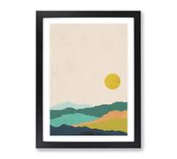 Nordic Minimalist Landscape No.3 Modern Framed Print | A4 Black Framed Wall Art | Ready to Hang | Minimalist Nature Picture | Living Room Bedroom Lounge Office