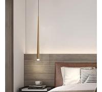 Nordic Minimalist LED Pendant Lamp, 5W Dimmable, 3000K/4500K/6000K, Modern Design for Bedroom, Dining Room, Kitchen, Ø3*55cm, Gold Finish