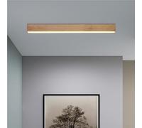 Nordic Minimalist Linear Semi Flush Mount LED Ceiling Light, Geometric Wood Grain Design Aluminum Ceiling Lamp, Wall Fixture for Dining, Living Room, Kitchen, Bedroom Pendant Light