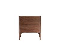 Nordic Minimalist Solid Wood Bedside Table - Modern Black Walnut Finish for Bedroom & Living Room Stylish Nightstand with Storage Durable & Elegant Design