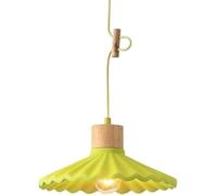 Nordic Minimalist White Cement Pendant Light - Modern Concrete Lotus Flower Chandelier for Kitchen Island, Dining Room, Bedroom, Bar, Cafe, Vintage Industrial Style Yellow