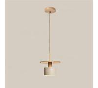 Nordic Minimalist Wood Pendant LightModedrn Yellow Travertine for Kitchen Bedside Hallway Dining Table Living Room