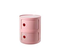 Nordic Modern Bedside Cabinet with Drawers & Sliding Door - Stylish Round Nightstand 2/3/4 Tier Plastic Storage Unit for Bedroom Elegant Bedside nizer Chest