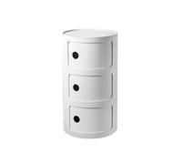 Nordic Modern Bedside Cabinet with Drawers & Sliding Door - Stylish Round Nightstand for Bedroom 2/3/4 Tier Plastic Storage Unit Chic Furniture nizer for Small Spaces