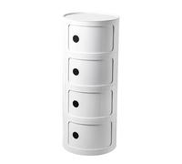 Nordic Modern Bedside Cabinet with Drawers & Sliding Door - Stylish Round Nightstand Storage Unit for Bedroom 2/3/4 Tier Plastic Chest Minimalist Design Space-Saving Solution